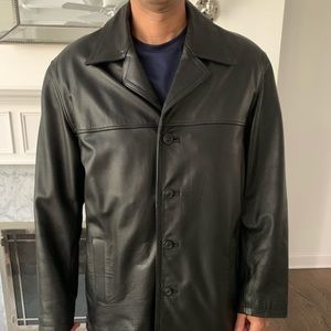 Leather winter jacket size L 44